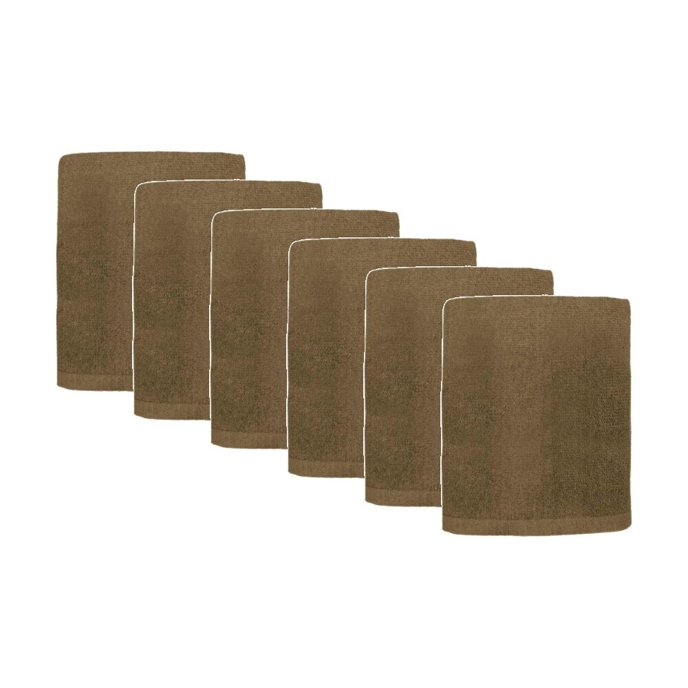 6PK Capri Non Slip Bath Mat Bathroom Floor Accessory Home Decor 45x75cm Brown