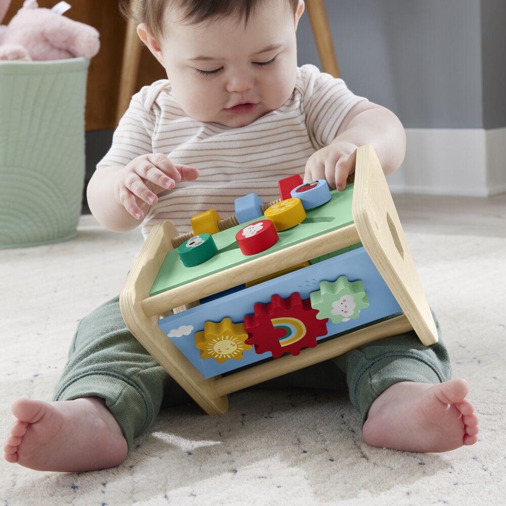 Fisher Price Baby Wooden Activity Triangle 3 Sided Play Toy 6m+
