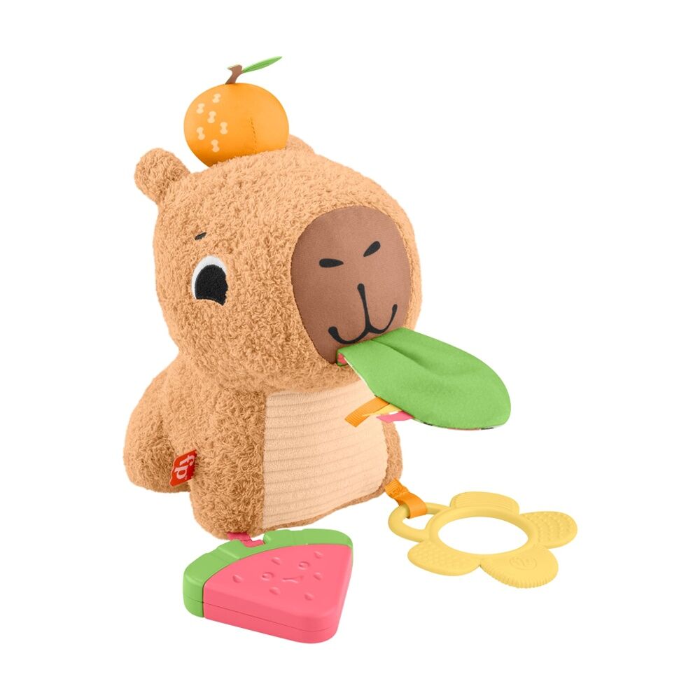 Fisher Price Sensimals Snuggly Snacky Capybara Baby Plush Toy W/ Teether 3m+