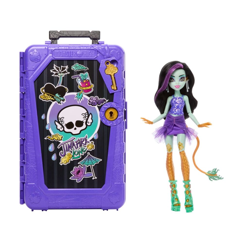 22pc Monster High Skulltimate Secrets Gore-Geous Oasis Doll Jinafire Long 4y+