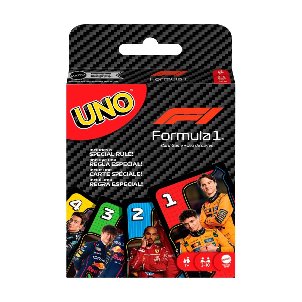 2PK UNO F1 Formula 1 Racing Family/Kids Strategy Card Game W/ Overtake Rule 7y+