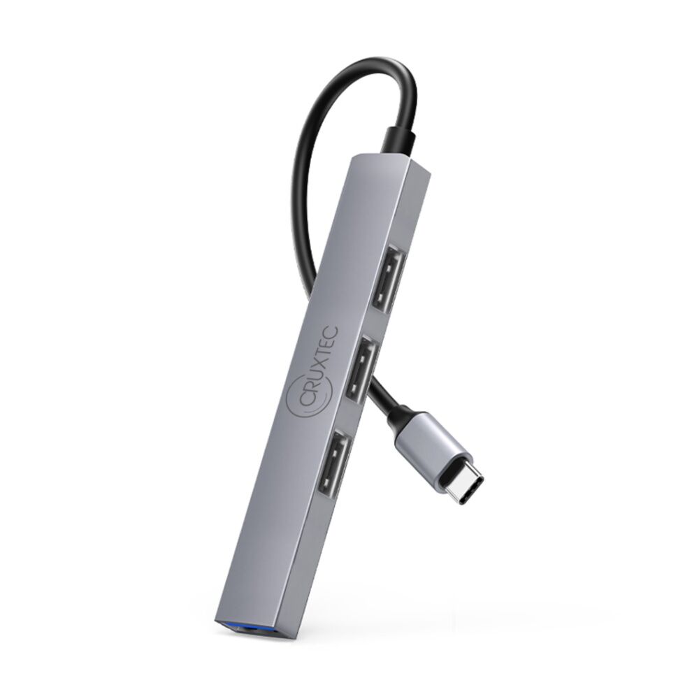 Cruxtec MiniHigh Speed USB-C 3.0 Ultra-Slim HUB MC3-H4-SG 4 Ports