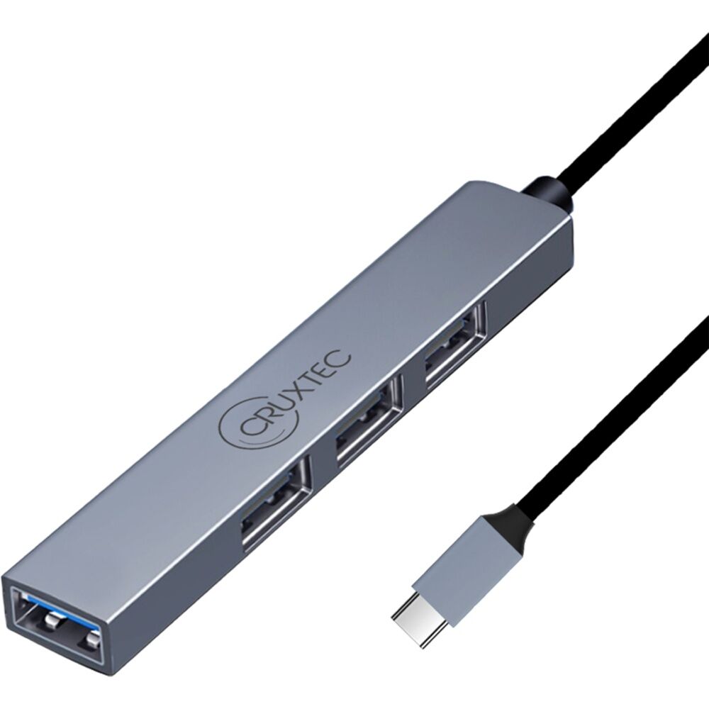 2PK Cruxtec MiniHigh Speed USB-C 3.0 Ultra-Slim HUB MC3-H4-SG 4 Ports