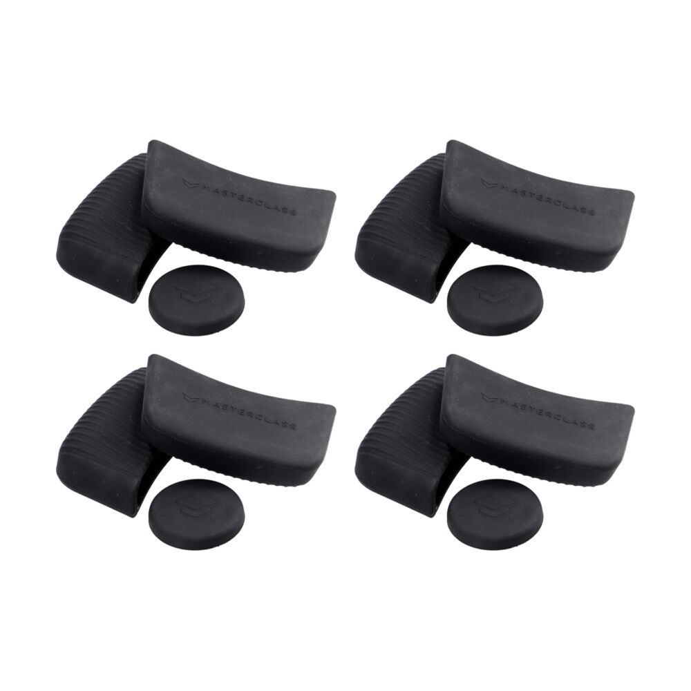 4x 3pc MasterCraft Silicone Pan Handle Sleeve Cooking Kitchen Set Black