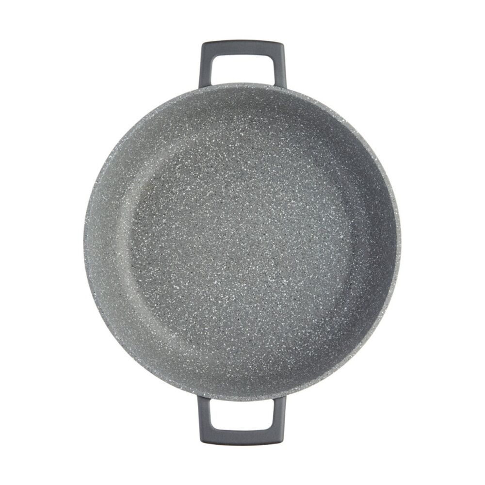 MasterCraft 2.5L Cast Aluminium Casserole Dish Kitchen Cooking Pot Black 20cm