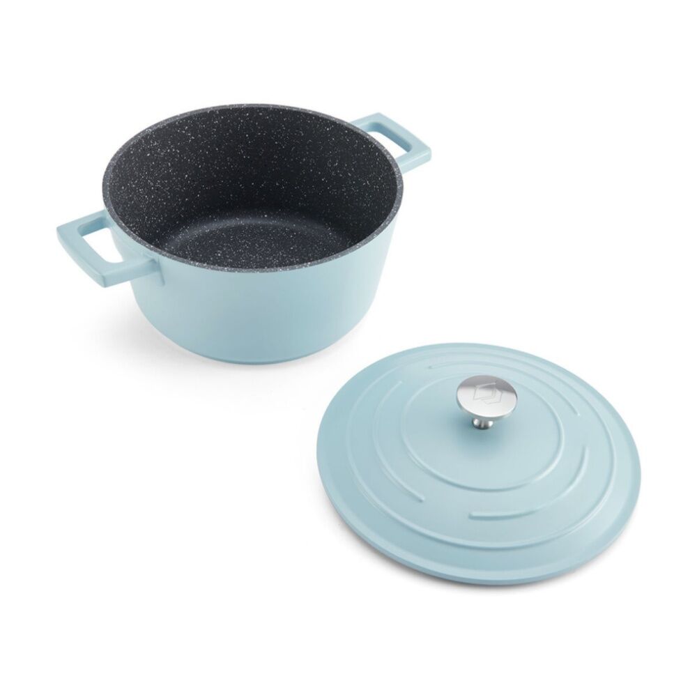 MasterCraft 2.5L Cast Aluminium Casserole Dish Cooking Pot Sky Blue 20cm