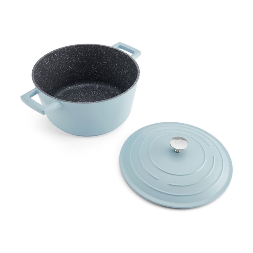 MasterCraft Cast Aluminium Casserole Dish Kitchen Cooking Pot 4L Sky Blue 24cm
