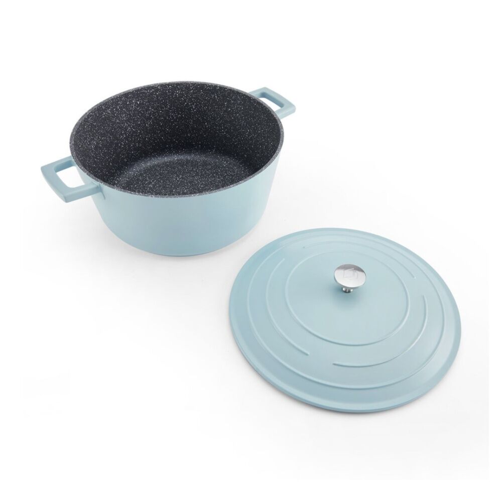 MasterCraft Cast Aluminium Casserole Dish Kitchen Cooking Pot 5L Sky Blue 28cm