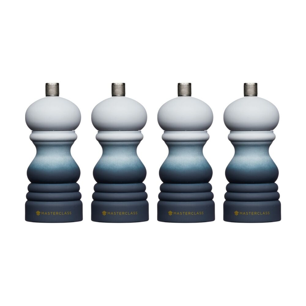 4PK MasterClass Refillable Grey Ombre Plastic Salt & Pepper Mill 5x12.5cm