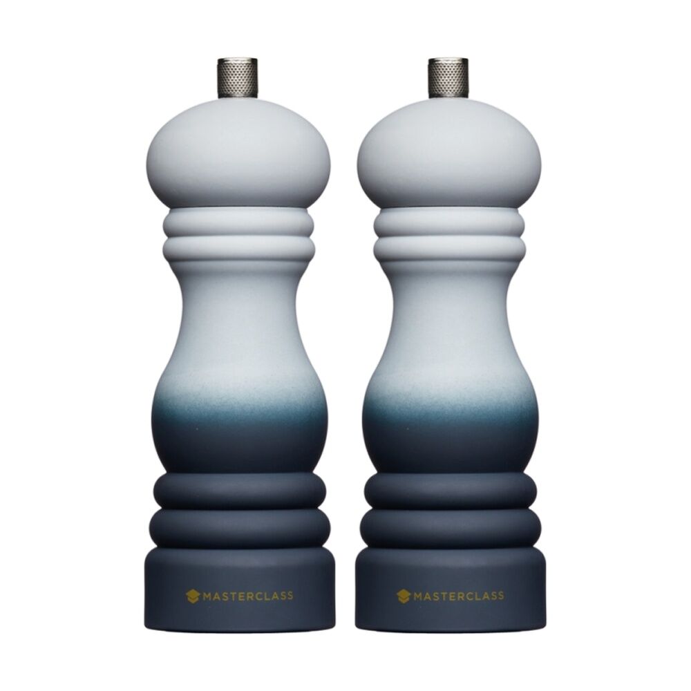 2PK MasterClass Refillable Ceramic Grinder Grey Ombre Salt & Pepper Mill 17cm