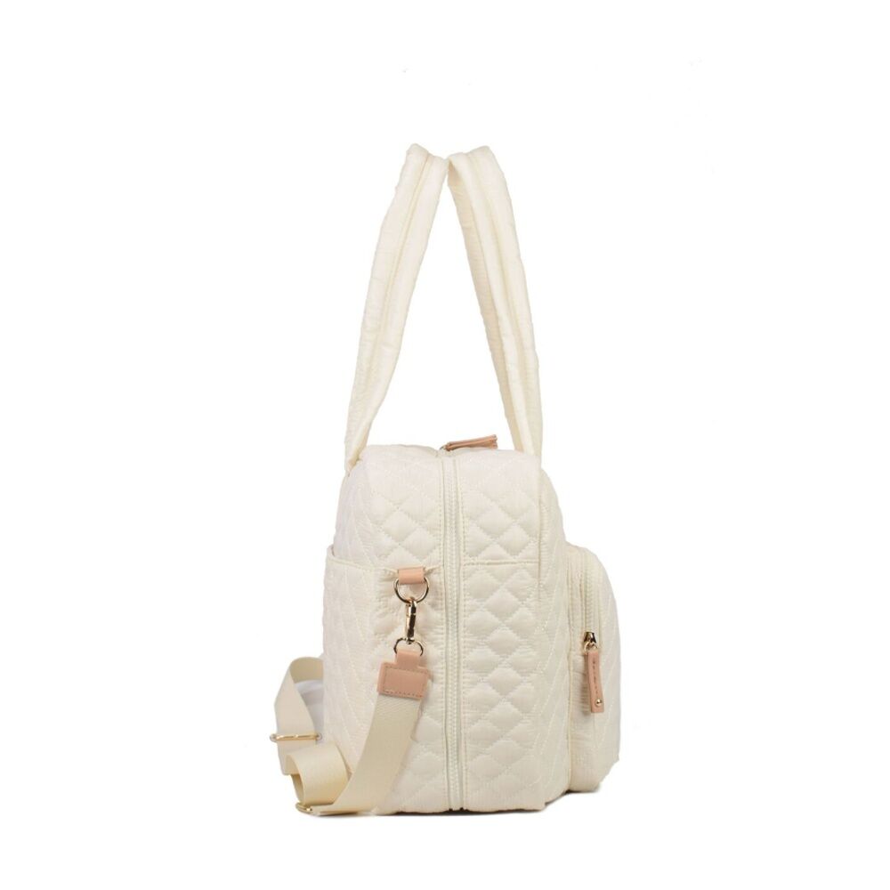Tosca Women's Lightweight Quilted Metro Split Tote Travel Bag Mushroom