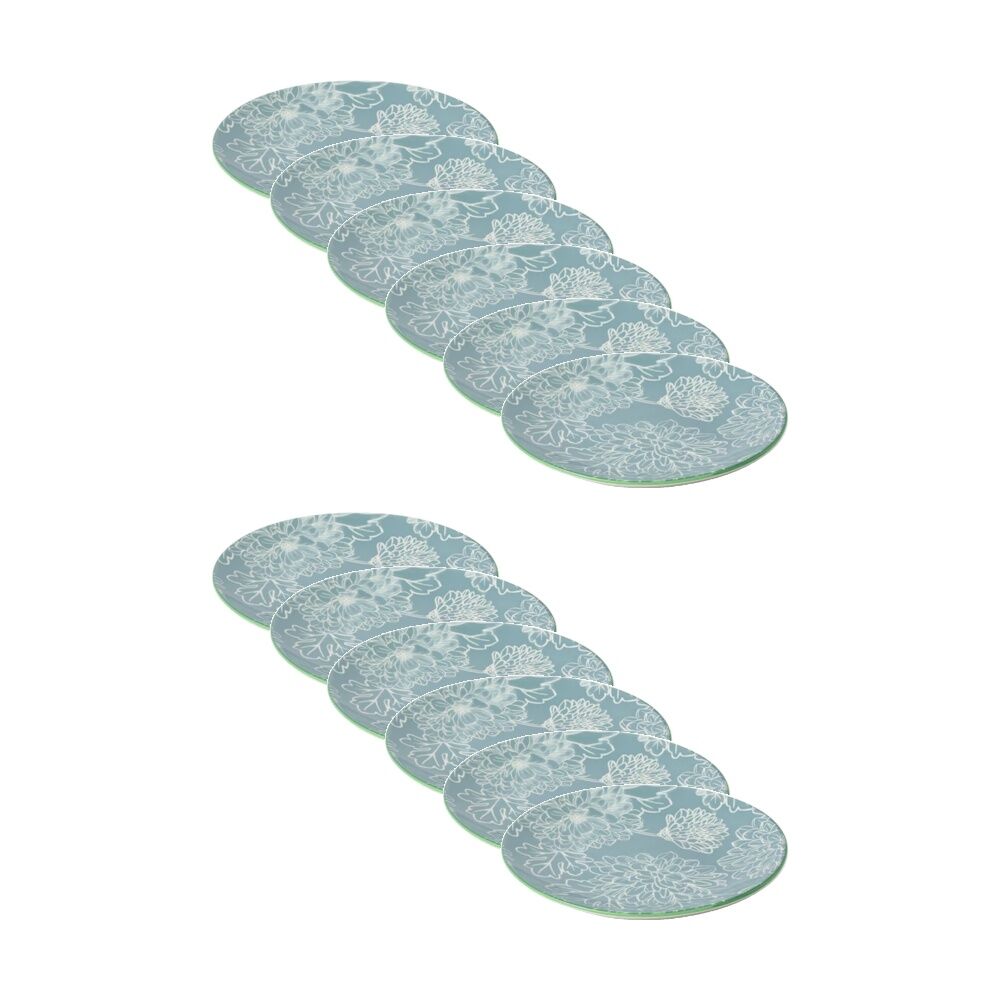 12PK Mikasa Grey Floral Stoneware Side Plate 18cm Dishwasher Microwave Safe