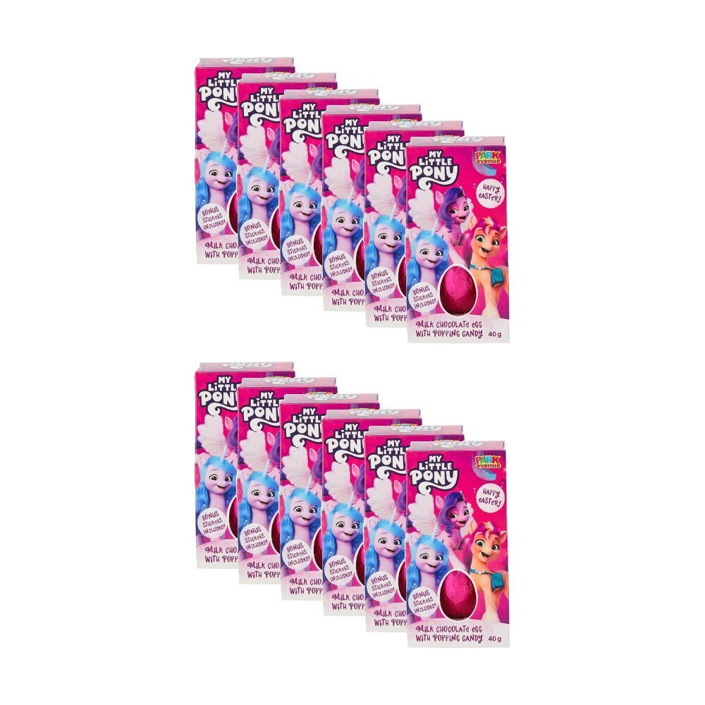 12PK Park Avenue My Little Pony Popping Candy Easter Egg With Sticker 40g