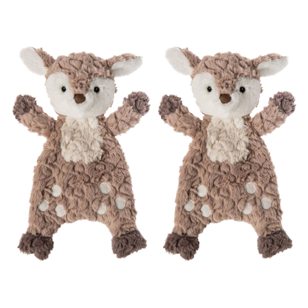 2PK Mary Meyer Nursery Fawn Lovey Baby Soft Plush Cuddle Toy Blanket 28cm Brown