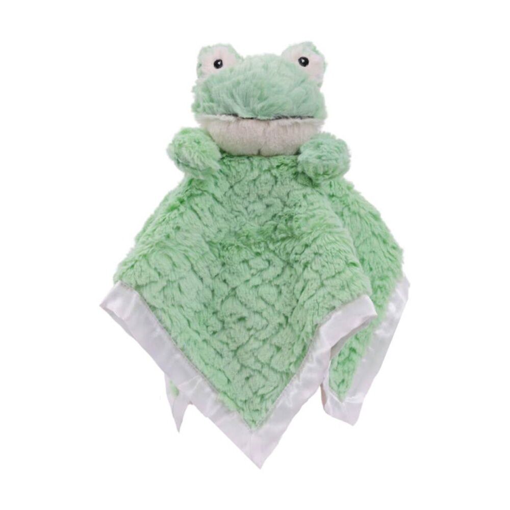 2PK Mary Meyer Nursery Mint Frog Plush Character Cuddle Toy/Satin Blanket 33cm