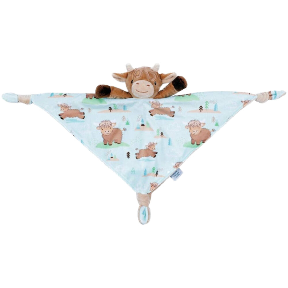 2PK Mary Meyer Hetty Highland Cow Plush Character Cuddle Toy/Satin Blanket 31cm