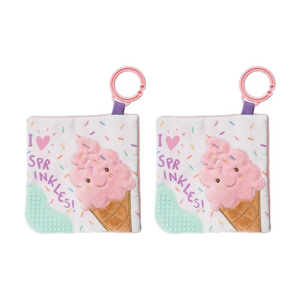2PK Mary Meyer Sweet Soothies Ice Cream Plush Crinkle Teether 17cm With Hook