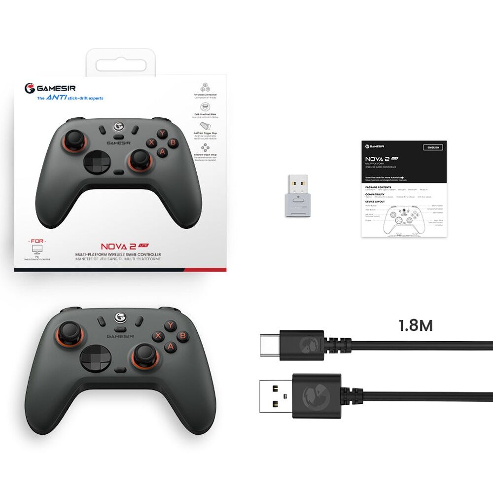 GameSir Gamesir Nova 2 Lite Multiplatform Wireless Bluetooth Controller Midnight Gray