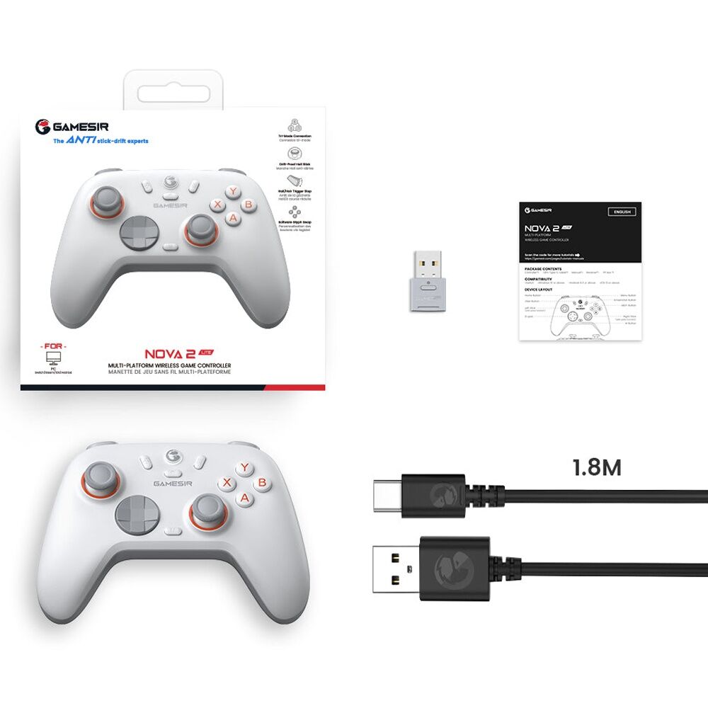 GameSir Gamesir Nova 2 Lite Multiplatform Wireless Bluetooth Controller Luminous White