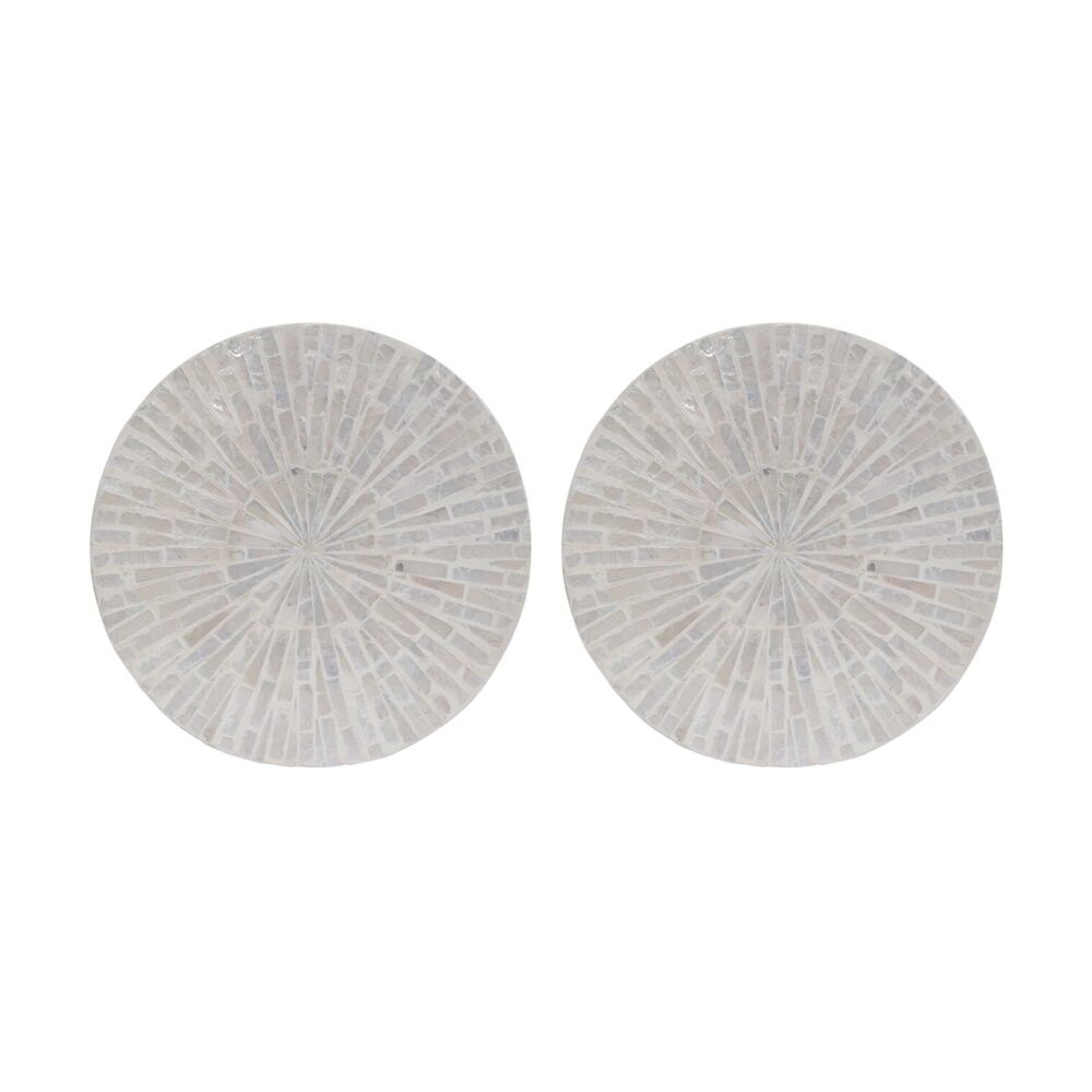 2PK LVD Burst Shell & Bamboo Home Decorative Mat Coastal Decor 25x25cm