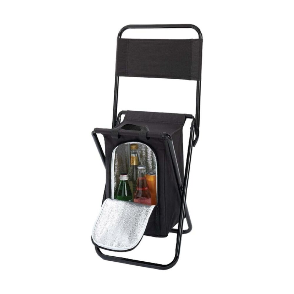 Braz Portable Outdoor Camping Patio Folding Cooler Chair 76x34x33cm Black