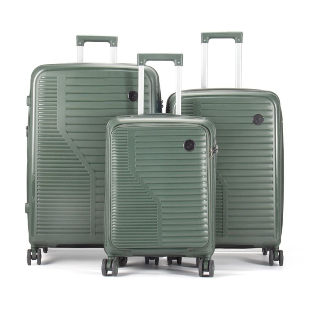 3pc Paklite Contrail Luggage Set TSA Lock Spinner Wheels Durable Green