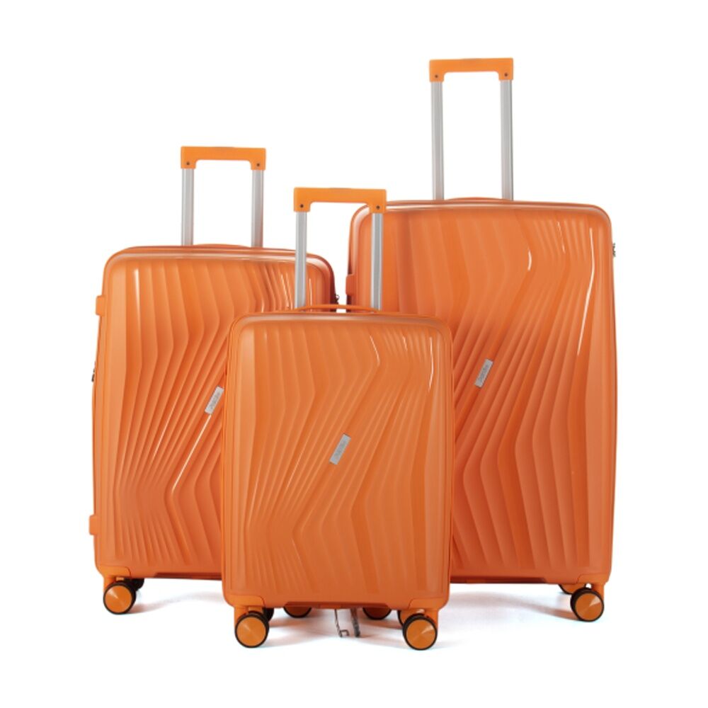 3pc Paklite Cruise Set Luggage TSA Lock Spinner Wheels Orange
