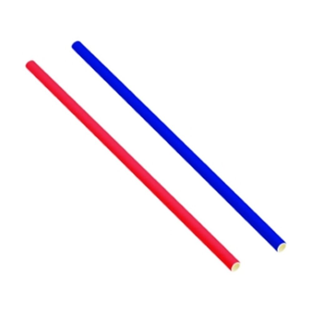 24x 25pc Partyware FSC Earth Friendly Paper Straws Set Red/Blue Assorted