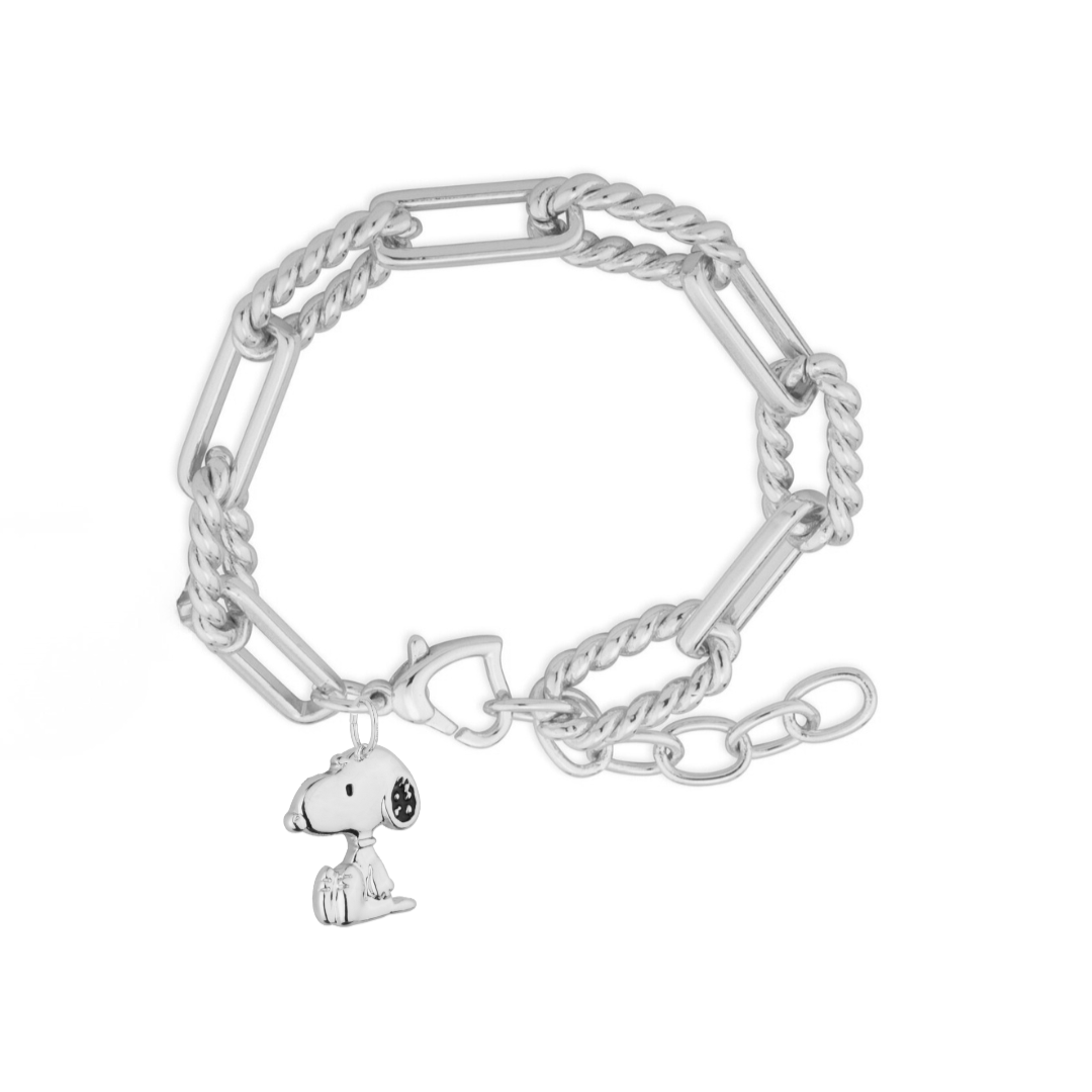 Couture Kingdom Peanuts Silver Accessory Snoopy Bracelet & Charm