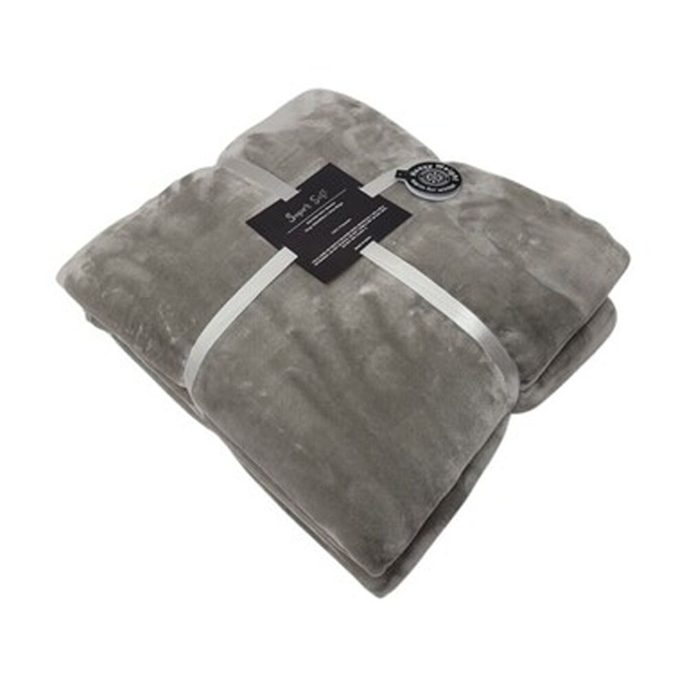 CDSI Mink Blanket 400GSM King Polyester Soft Throw Grey 200x260cm