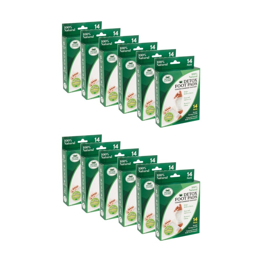 12x 14pc Divine Living Odour Removing Detox Foot Pads 100% Natural