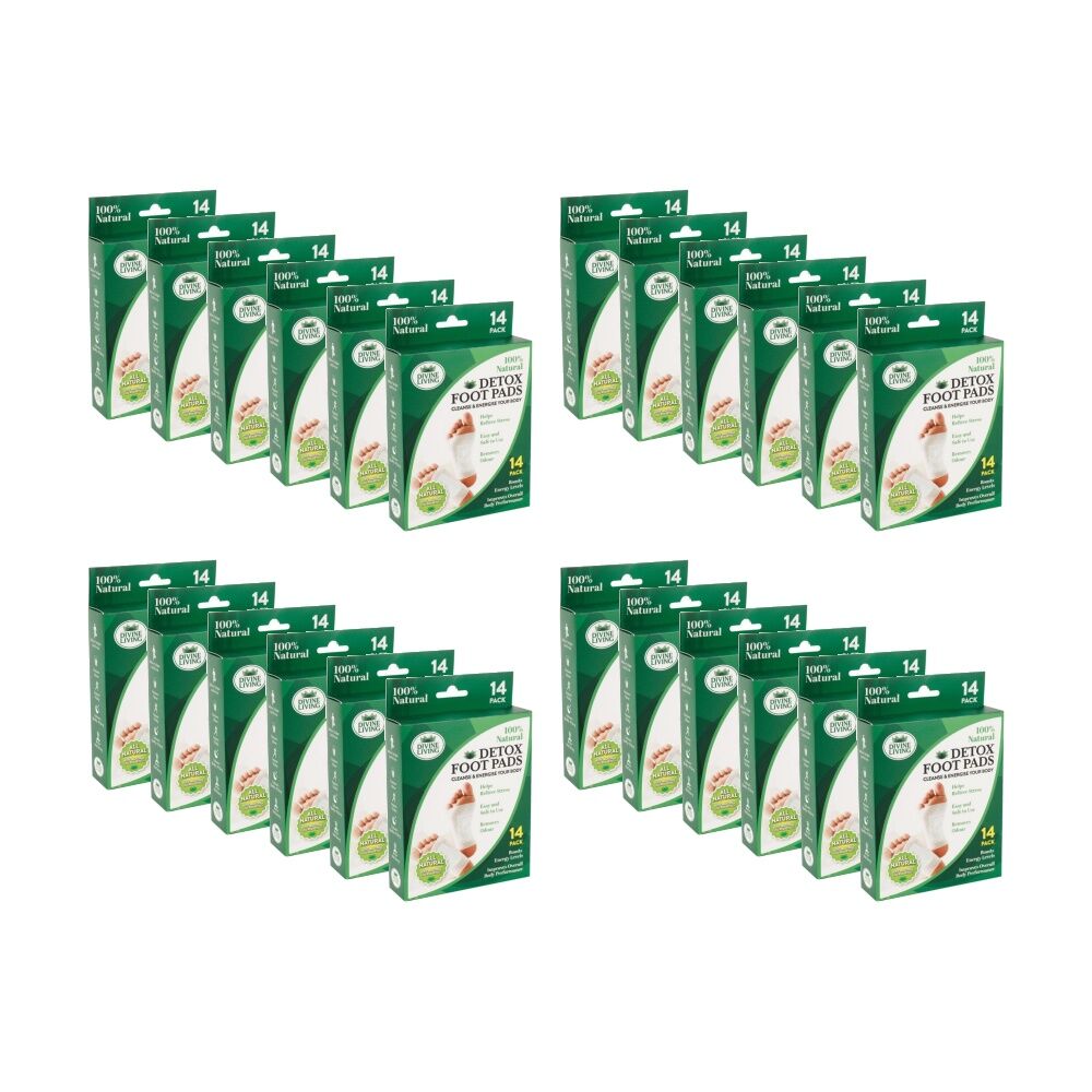 24x 14pc Divine Living Odour Removing Detox Foot Pads 100% Natural