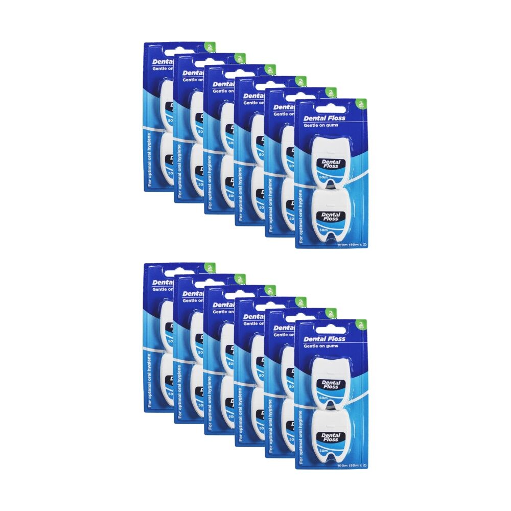 12x 2pc Braz Gentle On Gums Dental Floss Set Oral Hygiene 50 Metres Long