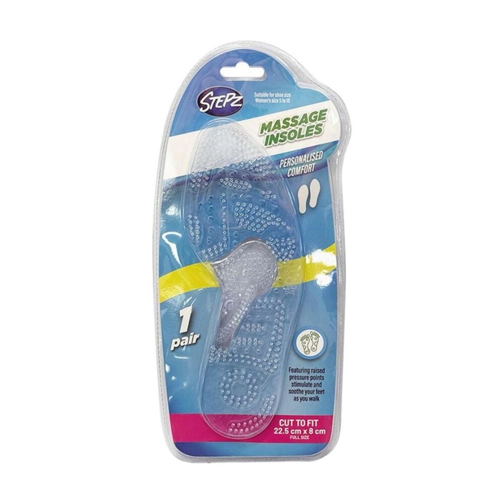 6PK Stepz Female Massage Insoles Pair Size 5-10 Women's Shoes