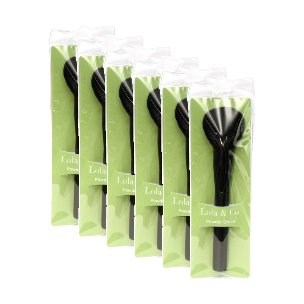6PK Lola & Co Powder Small Dense Makeup Accessory Brush Black