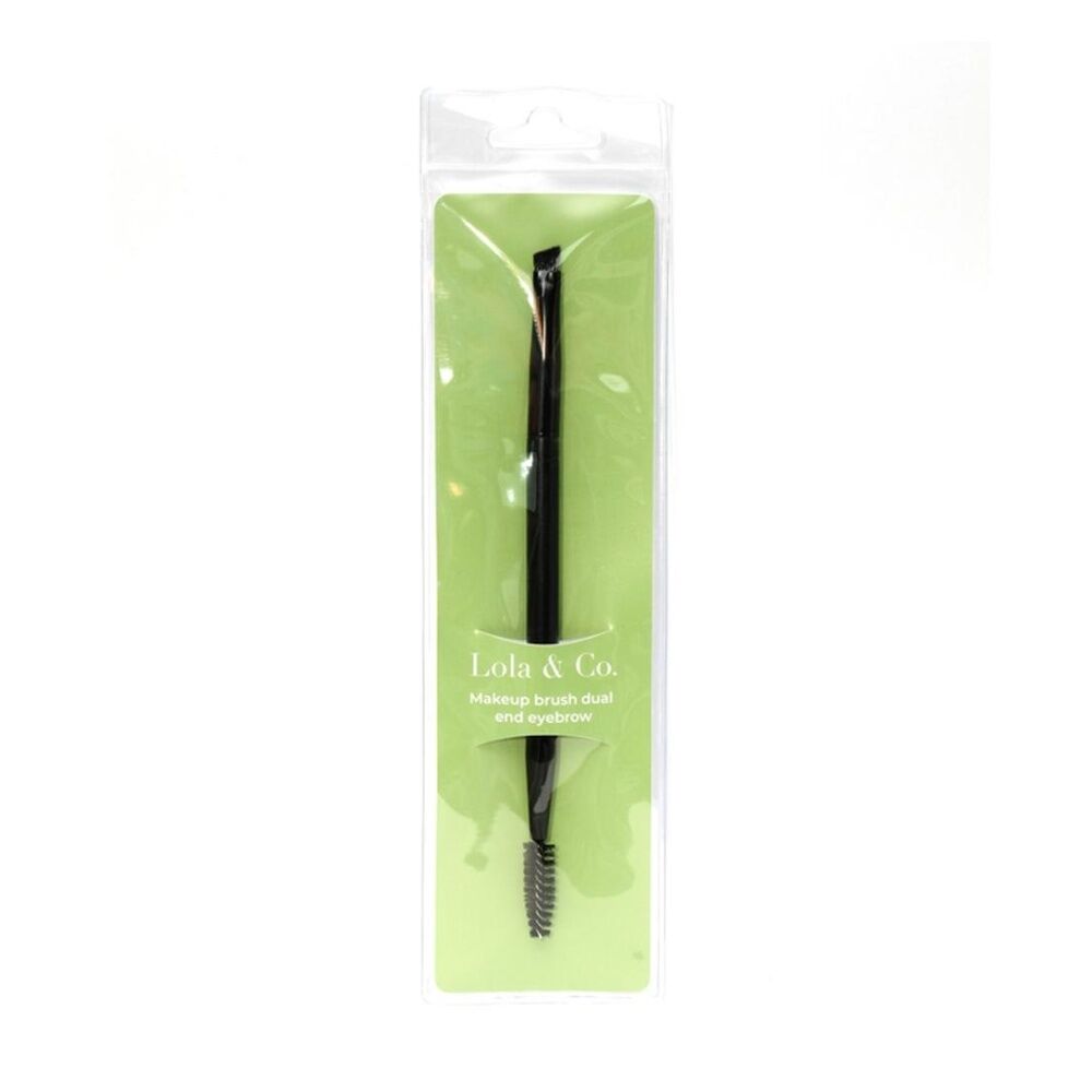 12PK Lola & Co Dual Eyebrow Spoolie Makeup Accessory Brush W/ Slanted Tip Black