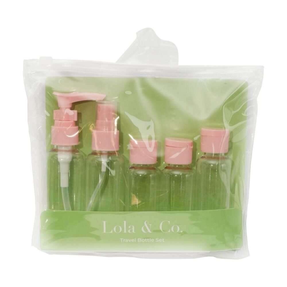 6x 5pc Lola & Co Makeup Travel Container Kit W/ 5 Clear Bottles