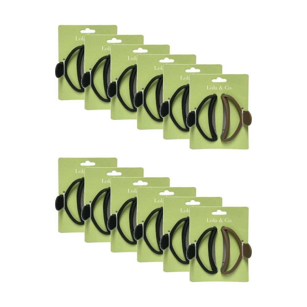 12x 2pc Lola & Co Hair Claw Clip Set Women's Accessories Simple 9cm