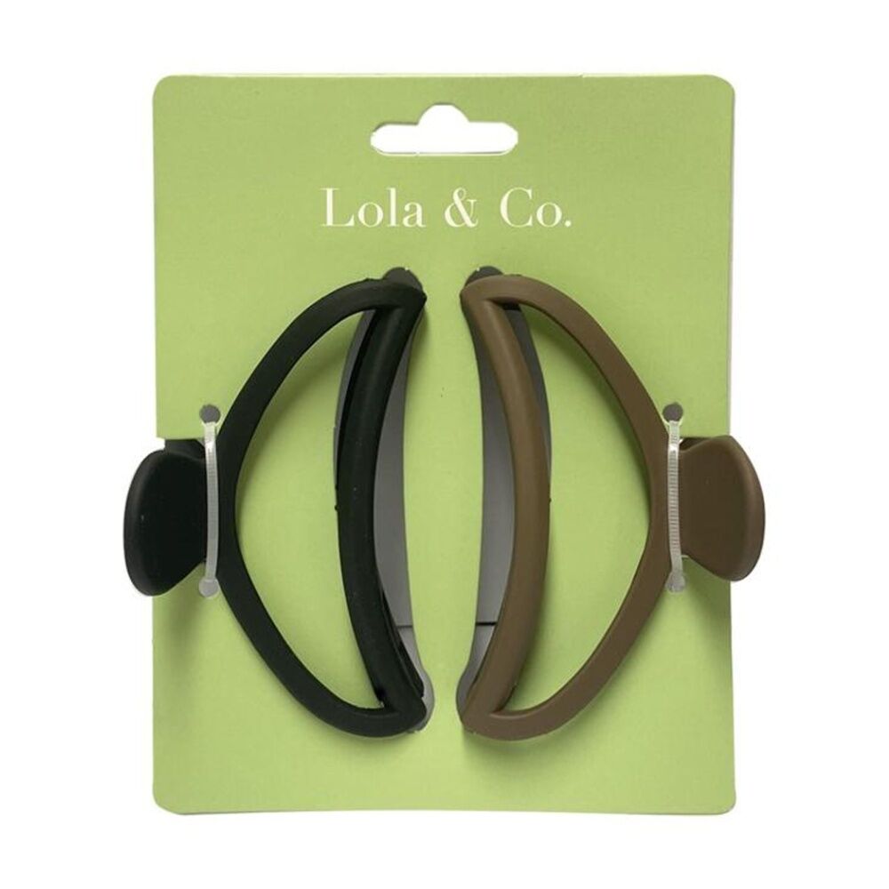 6x 2pc Lola & Co Hair Claw Clip Set Women's Accessories Simple 9cm