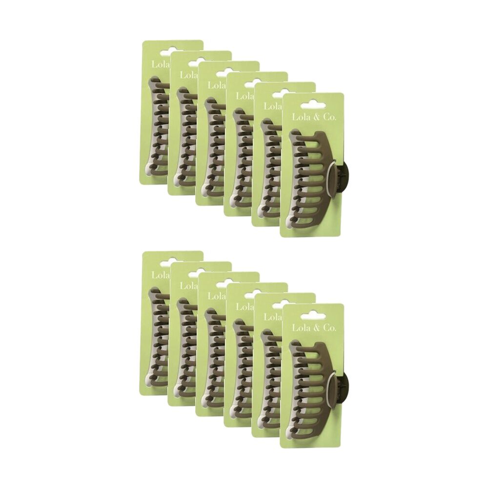 12PK Lola & Co Hair Claw Clip Women's Accessories Classic 11cm Assorted