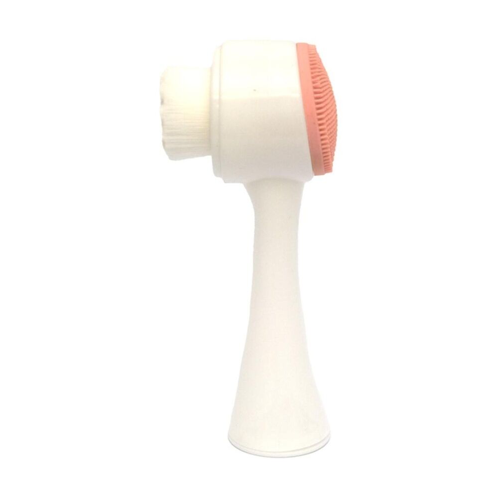 4PK Lola & Co Facial Cleansing Brush W/ Ergonomic Handle White/Pink
