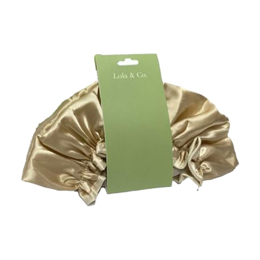 12PK Lola & Co Hair Protection Satin Shower Cap W/ Elastic Band Assorted
