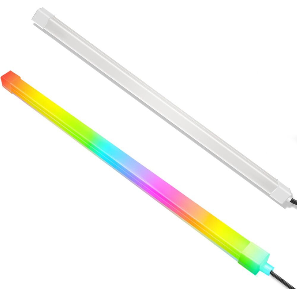 2PK Cruxtec PCL-FR40-WH ARGB PC/Computer Silicone Light Strip Square Tube 40cm
