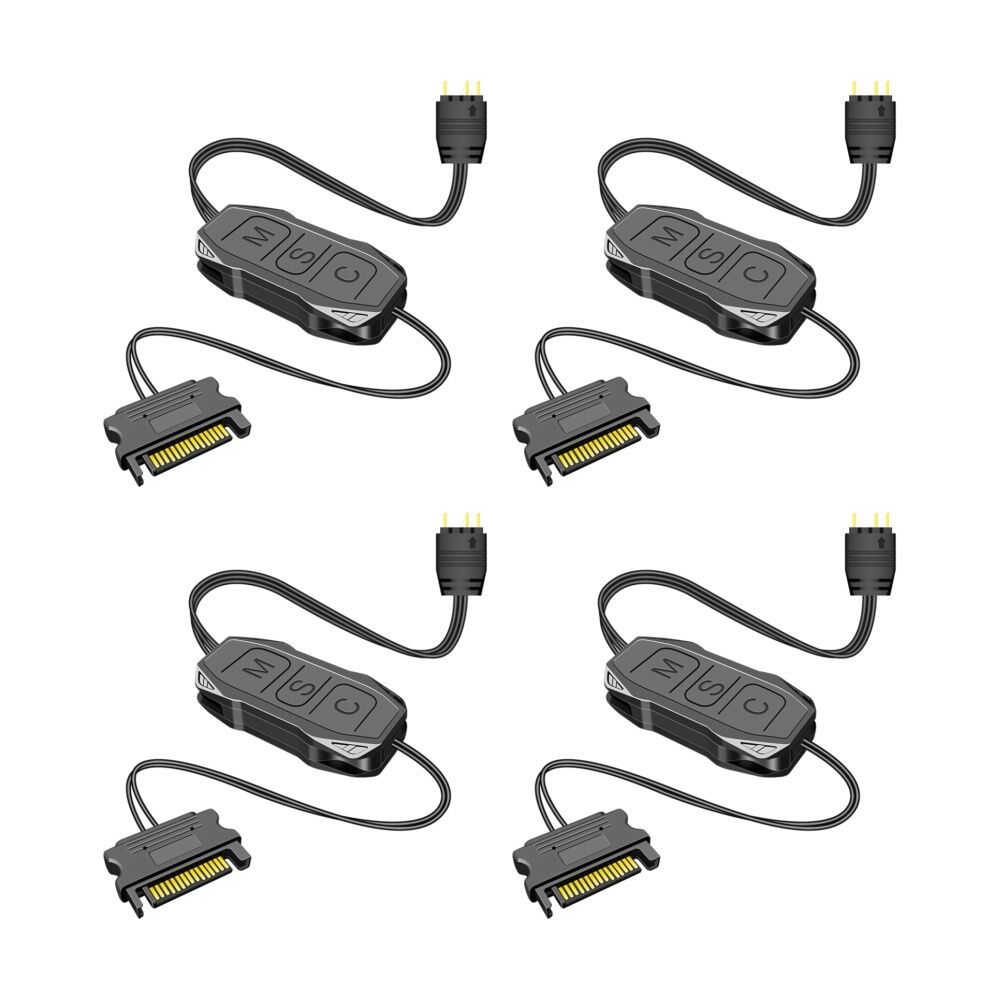 4PK Cruxtec PCL-SK01-BK MINI Controller SATA 15-Pin Male to 5V 3-Pin ARGB