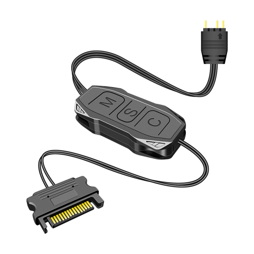 4PK Cruxtec PCL-SK01-BK MINI Controller SATA 15-Pin Male to 5V 3-Pin ARGB