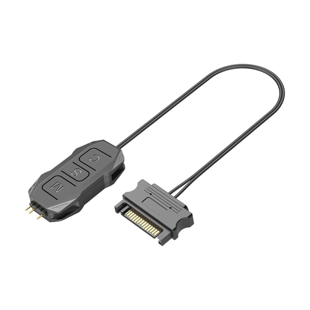 Cruxtec PCL-SK02-BK SK1 Controller SATA 15-Pin Male to 5V 3-Pin W/ Remote ARGB