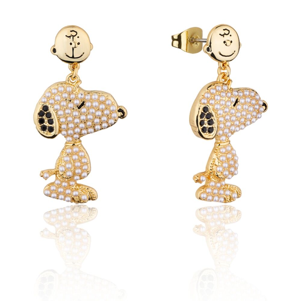 Couture Kingdom Peanuts Snoopy & Charlie Brown Drop Earrings Jewellery Gold