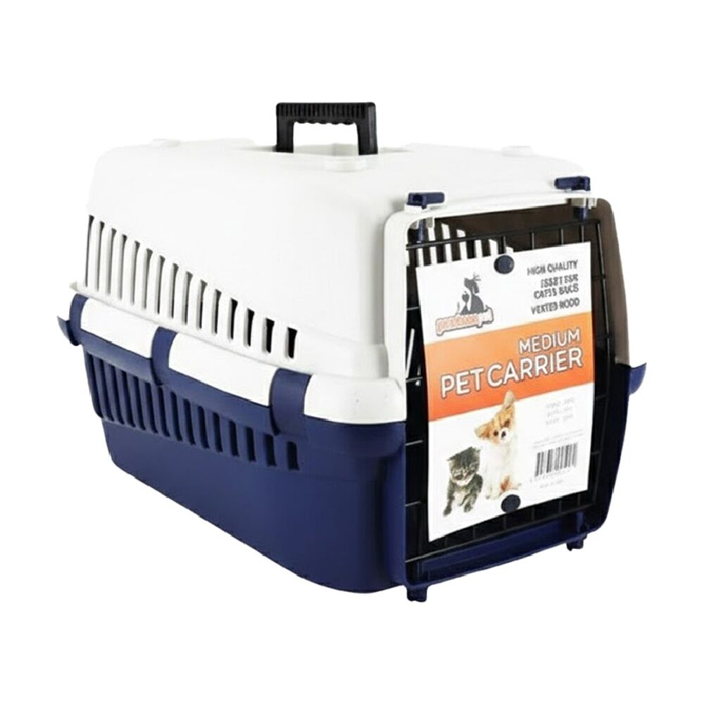 2PK Braz Pet Dog & Cat Carrier W/ Vented Door Top Handle 49x33x30cm M Assrtd