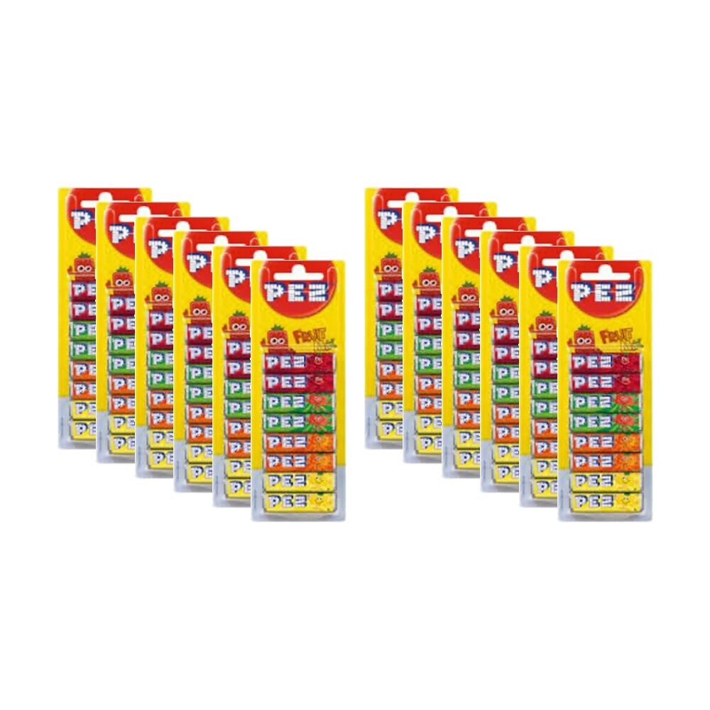 12x 8pc Pez Candy Dispenser Refills Fruit Blister Flavoured Pack