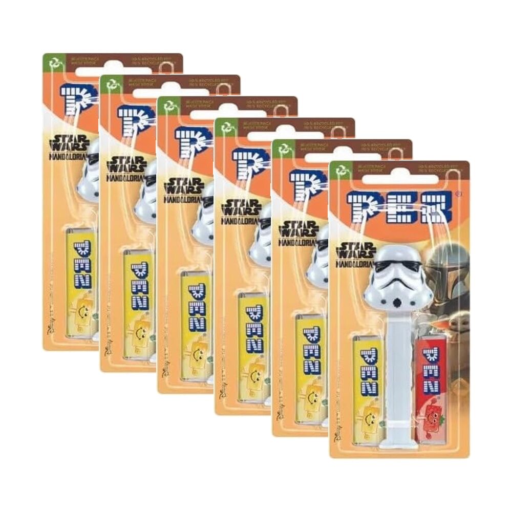 6PK Pez Fruit Flavoured Candy Dispenser Mandalorian Star Wars Edition Assorted